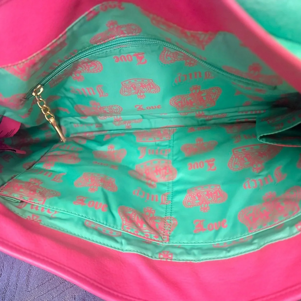 Juicy Couture Green / Pink Purse / Diaper Bag - Picture 2 of 5